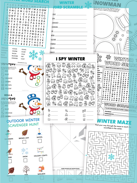 14 Free Printable Winter Games and Activities Pjs and Paint