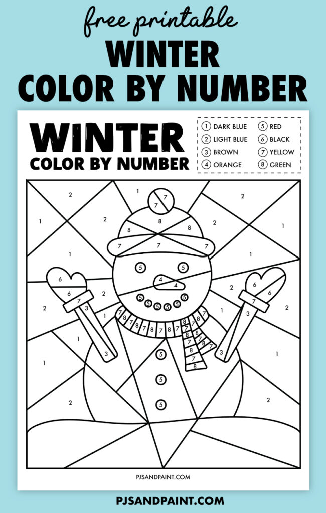 winter color by number