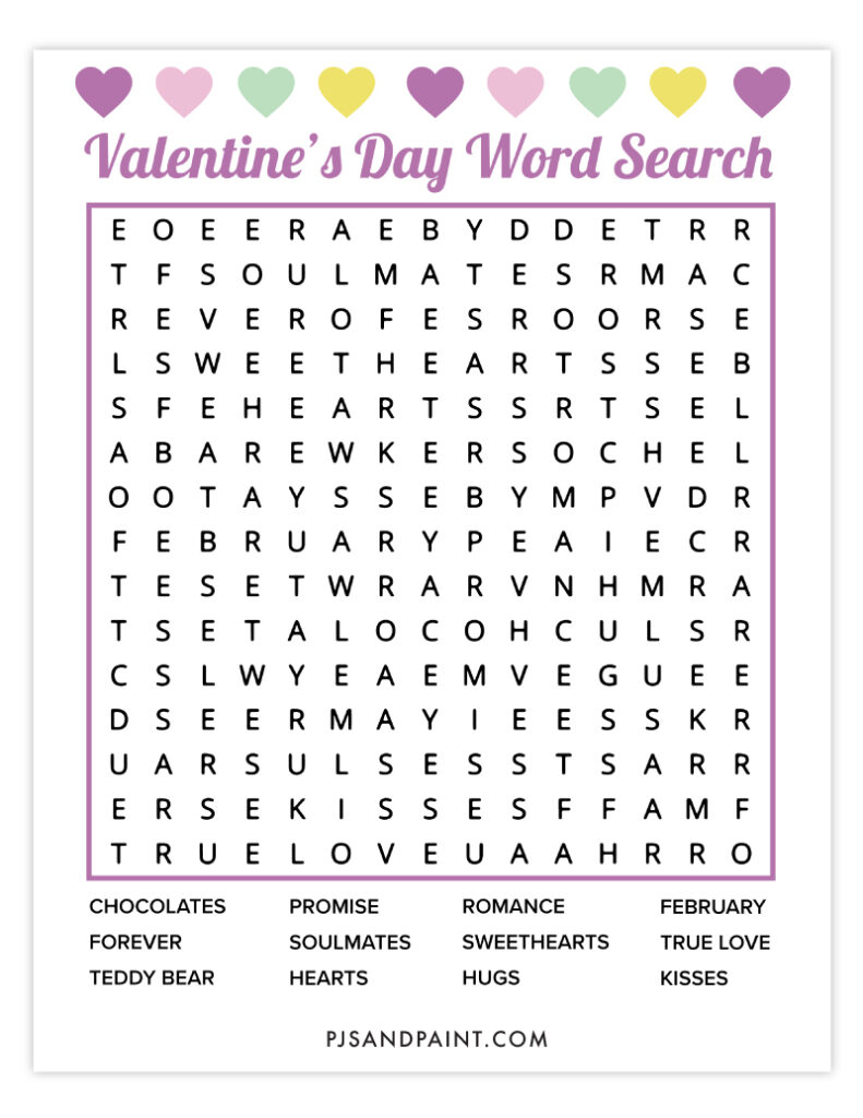 valentines day word search 5