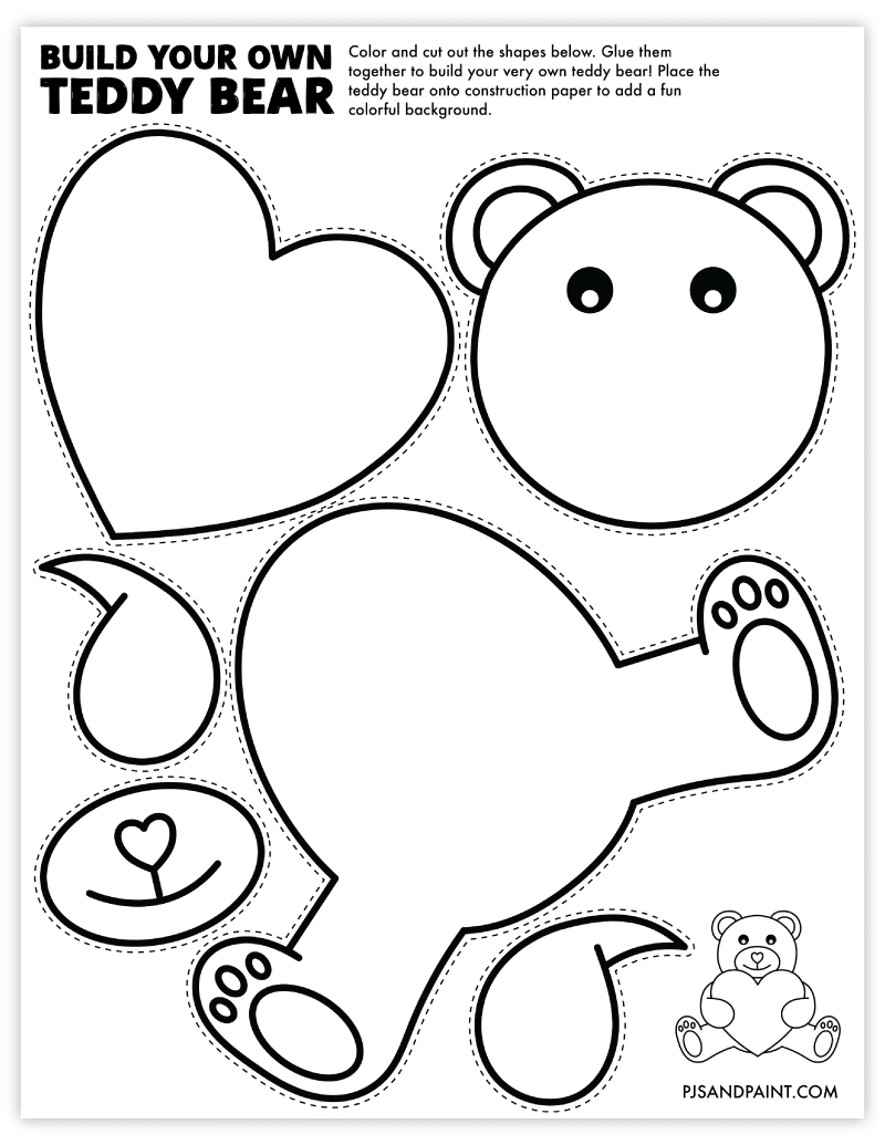 Free Printable Build Your Own Teddy Bear Craft - Pjs and Paint