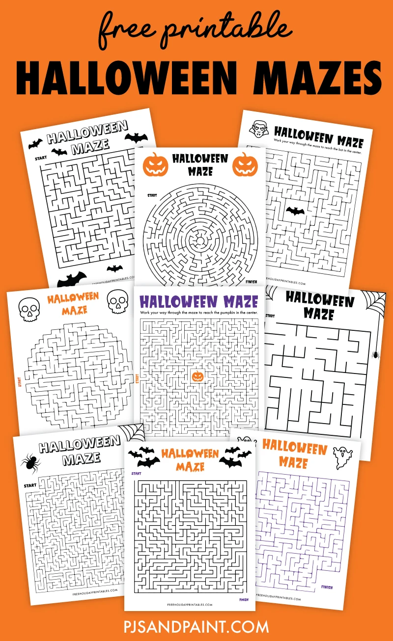 free printable halloween mazes