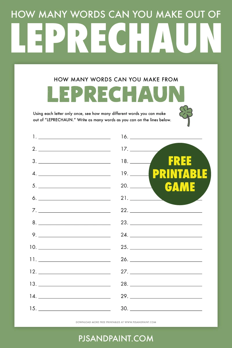 how many words leprechaun game