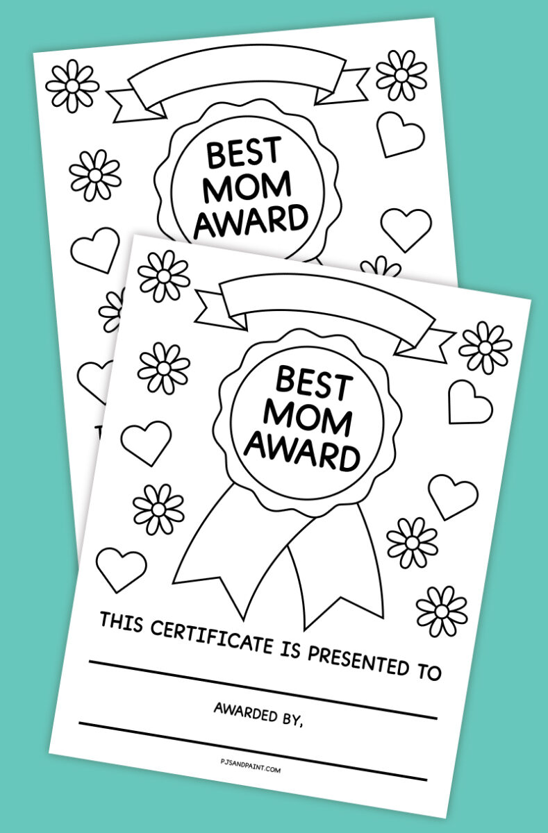 Best Mom Award | Free Printable Certificate - Pjs and Paint