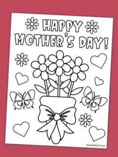 mothers day coloring page thumbnail