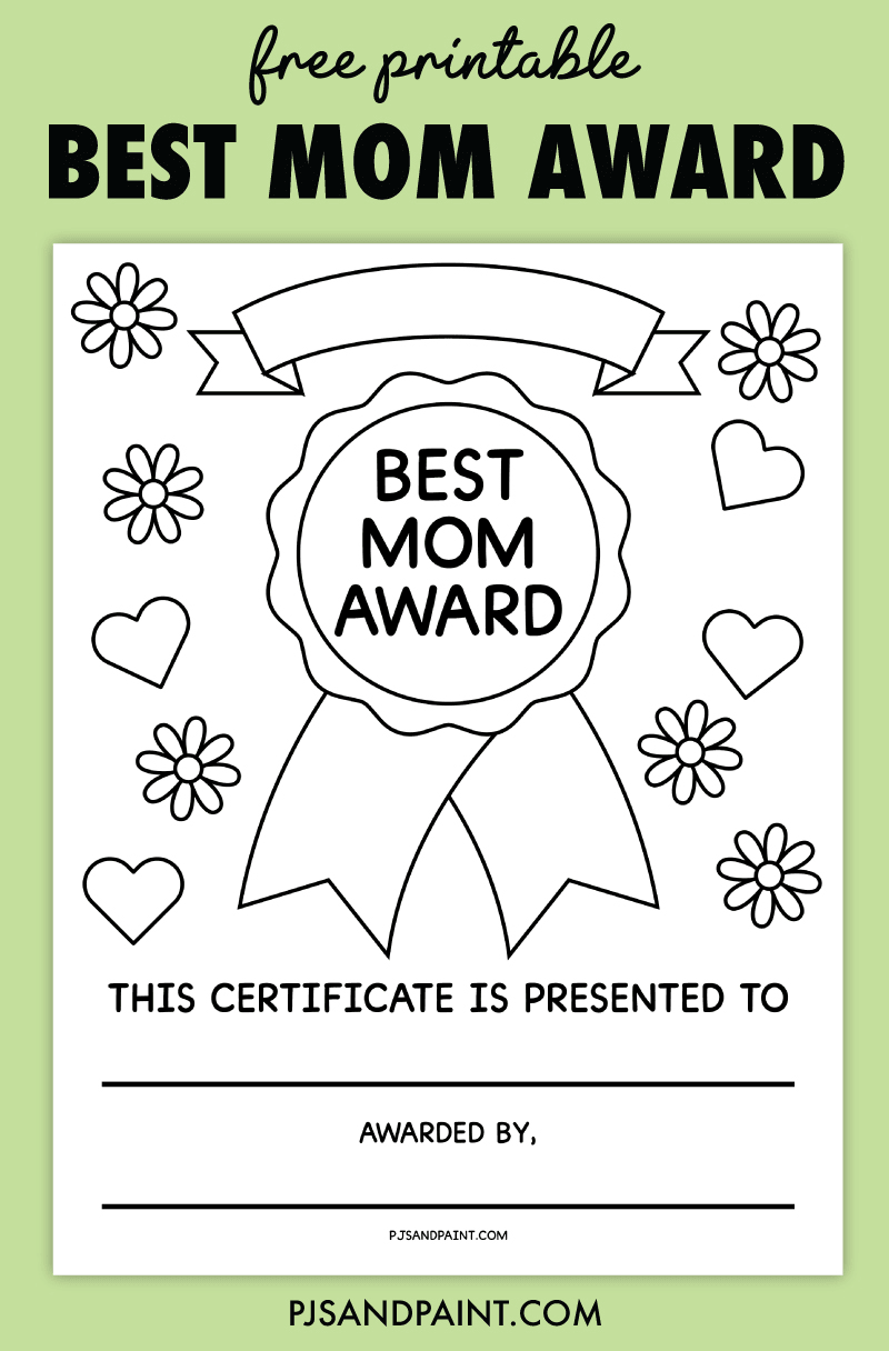 printable best mom award