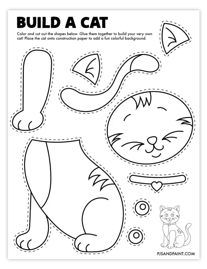 25 Free Printable Build Your Own Animal Crafts - Pjs and Paint