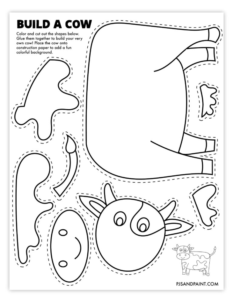 25 Free Printable Build Your Own Animal Crafts - Pjs and Paint