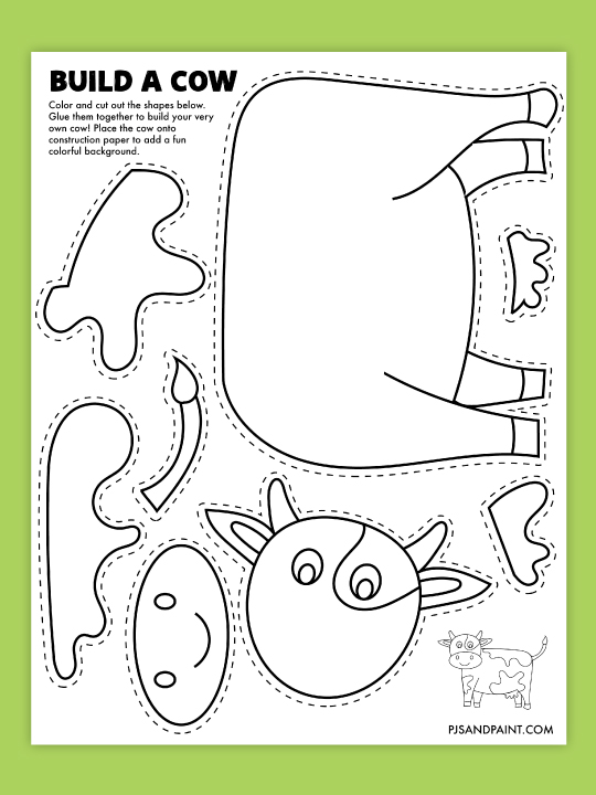 Free Printable Build a Cow Craft Pjs and Paint Free Printable Build a Cow Craft Pjs and Paint