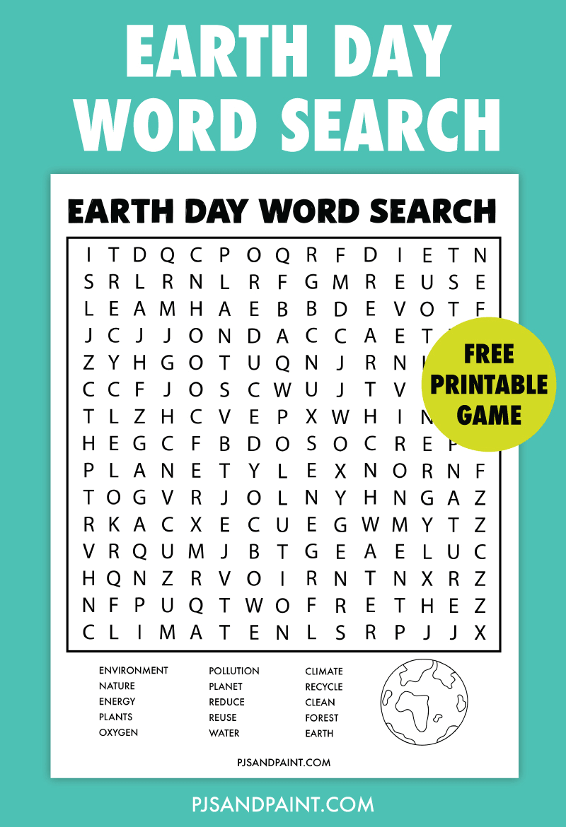 earth day word search printable
