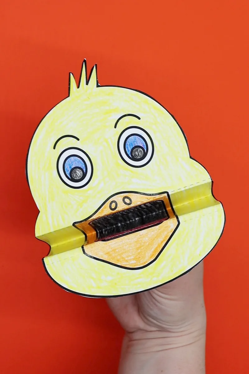 printable chick puppet