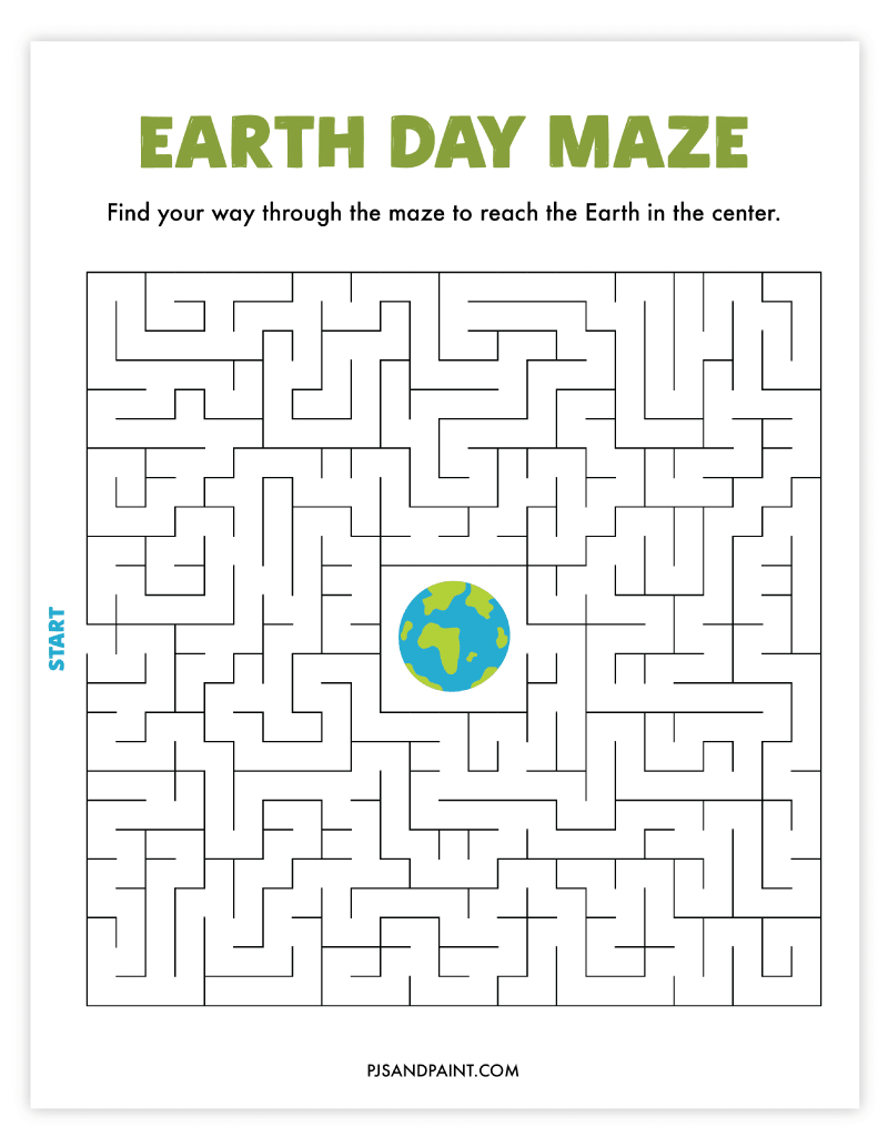 printable earth day maze