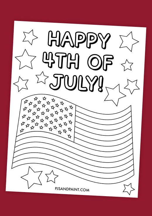 Free Printable 4th of July Coloring Page - Pjs and Paint