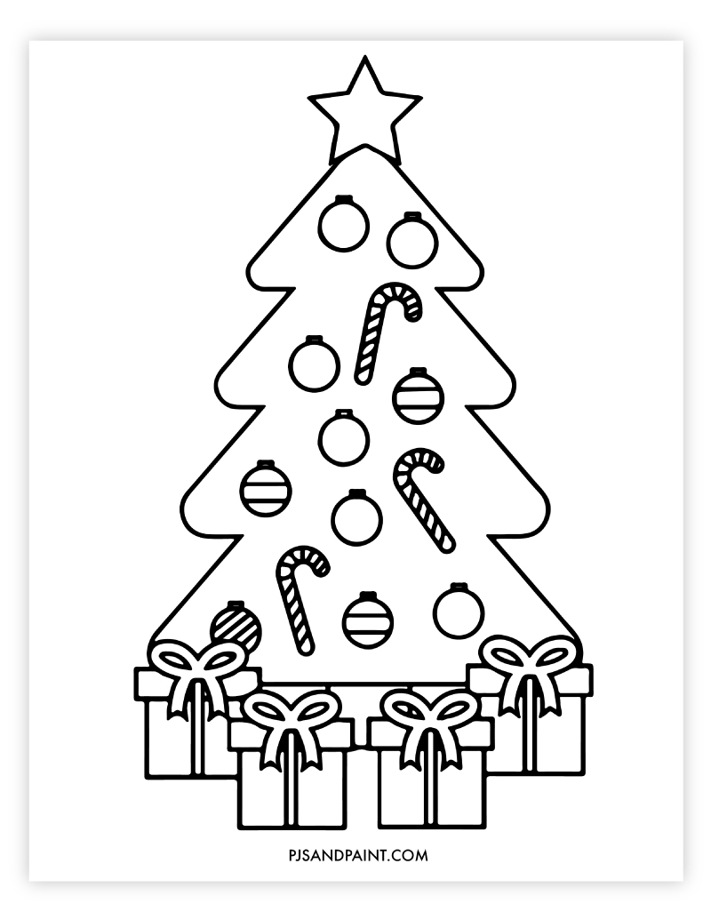 5 Free Printable Christmas Coloring Pages for Kids - Pjs and Paint