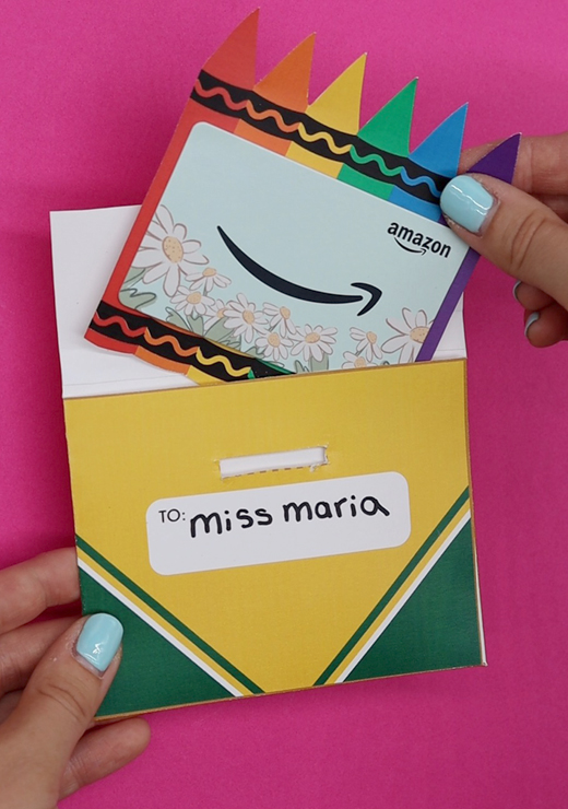 Free Printable Crayon Gift Card Holder Pjs and Paint