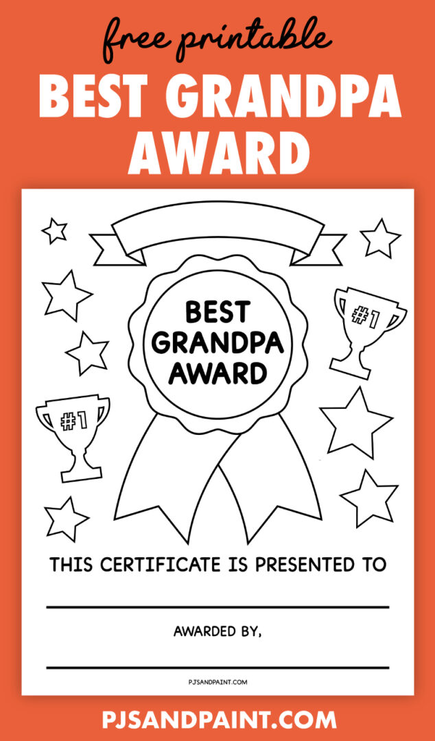 Best Grandpa Award | Free Printable Certificate - Pjs and Paint