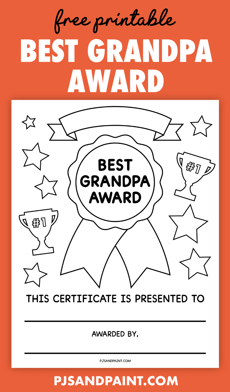 free printable best grandpa award