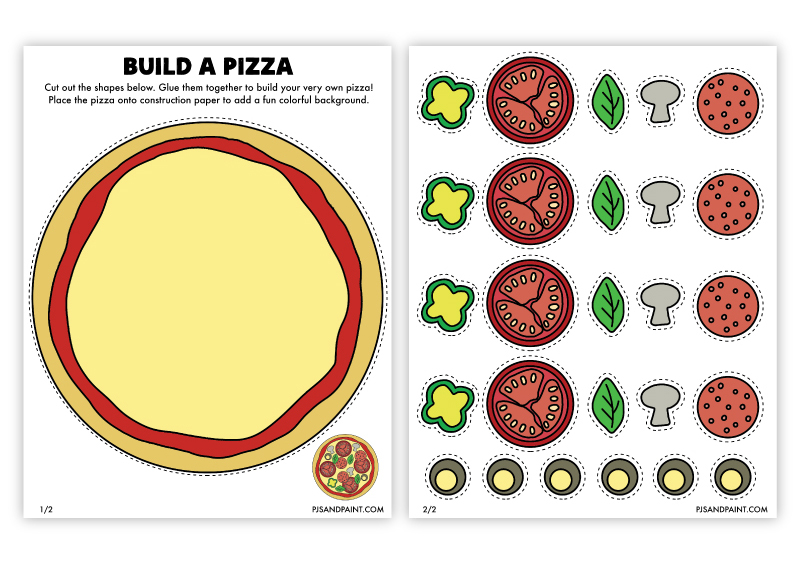 Free Printable Build a Pizza Craft - Pjs and Paint