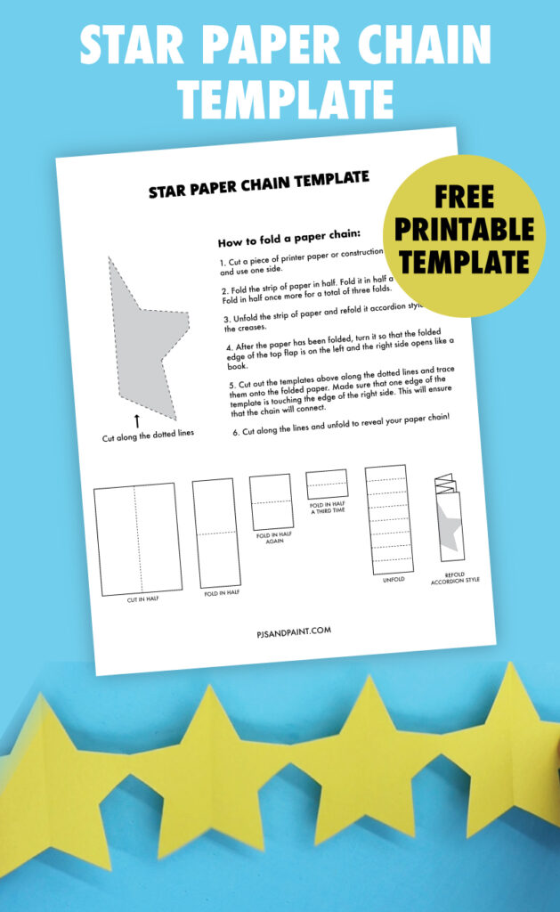 Free Printable Star Paper Chain Template Pjs and Paint Free Printable Star Paper Chain Template Pjs and Paint
