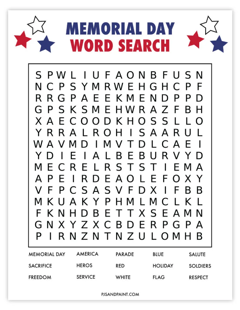 19 Free Printable Word Searches - Pjs and Paint