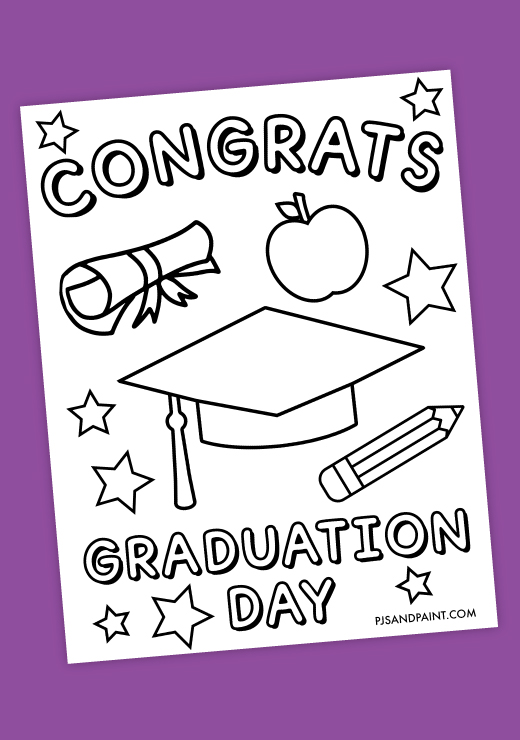 Free Printable Graduation Day Coloring Page Pjs and Paint