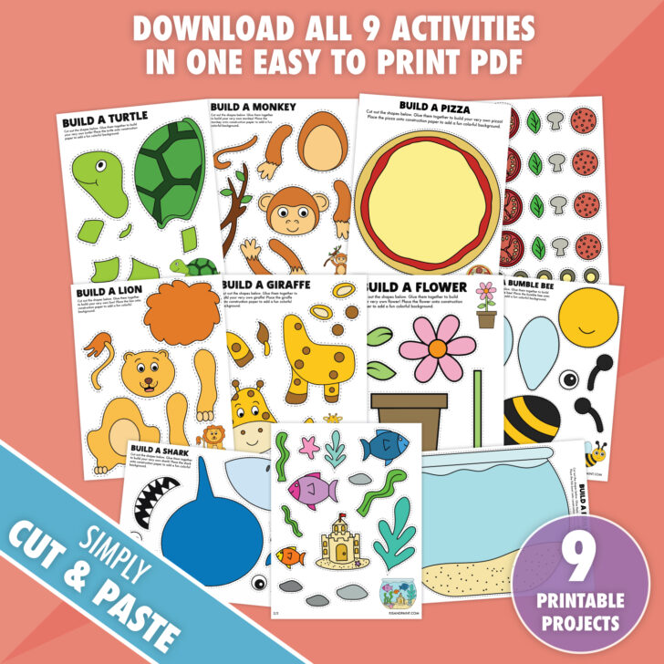 31 Free Printable Cut and Paste Projects - Pjs and Paint