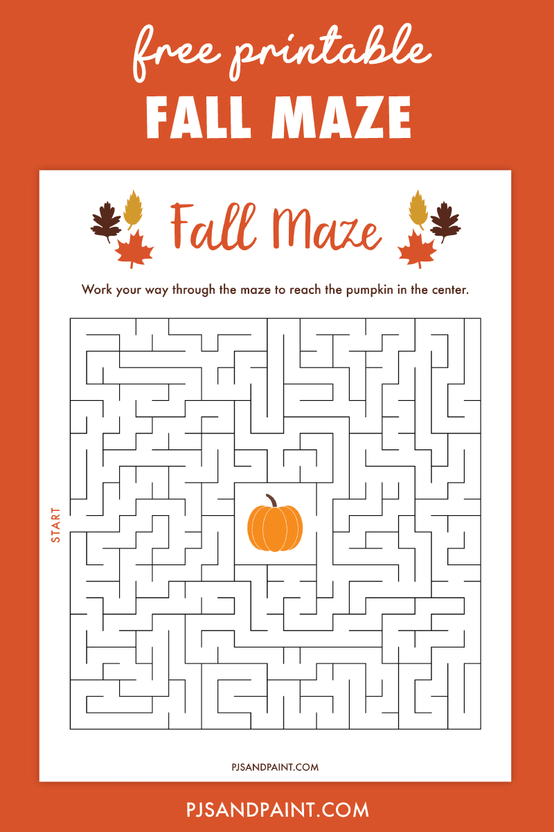 Free Printable Fall Maze - Pjs and Paint