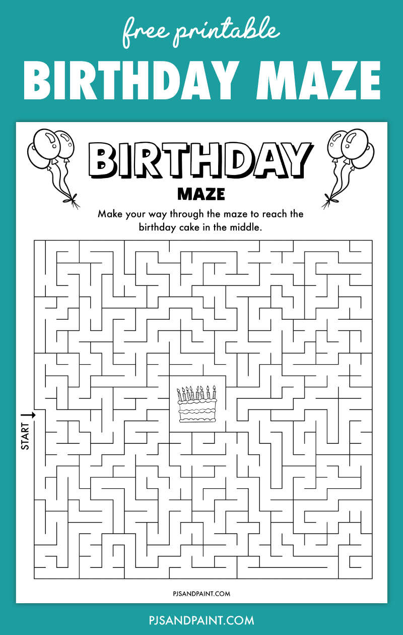 free printable birthday maze