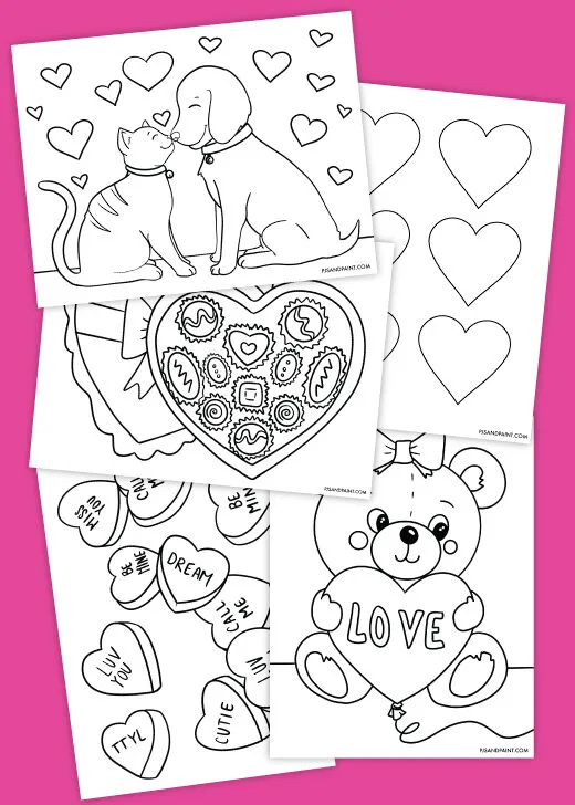 valentines coloring page thumbnail
