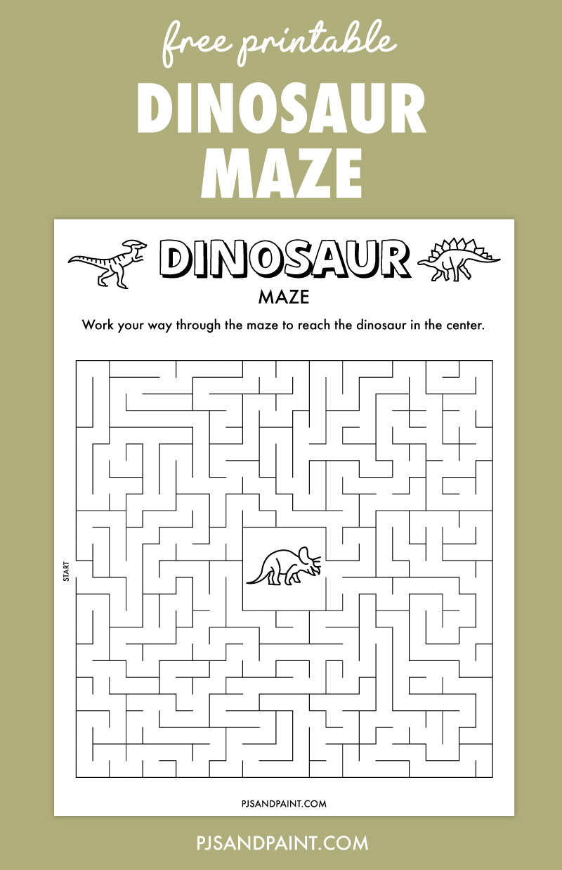 dinosaur maze printable