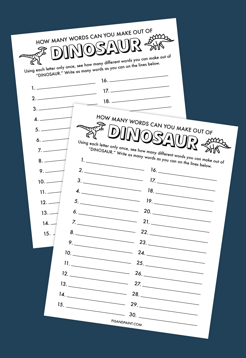 how many words dino free game