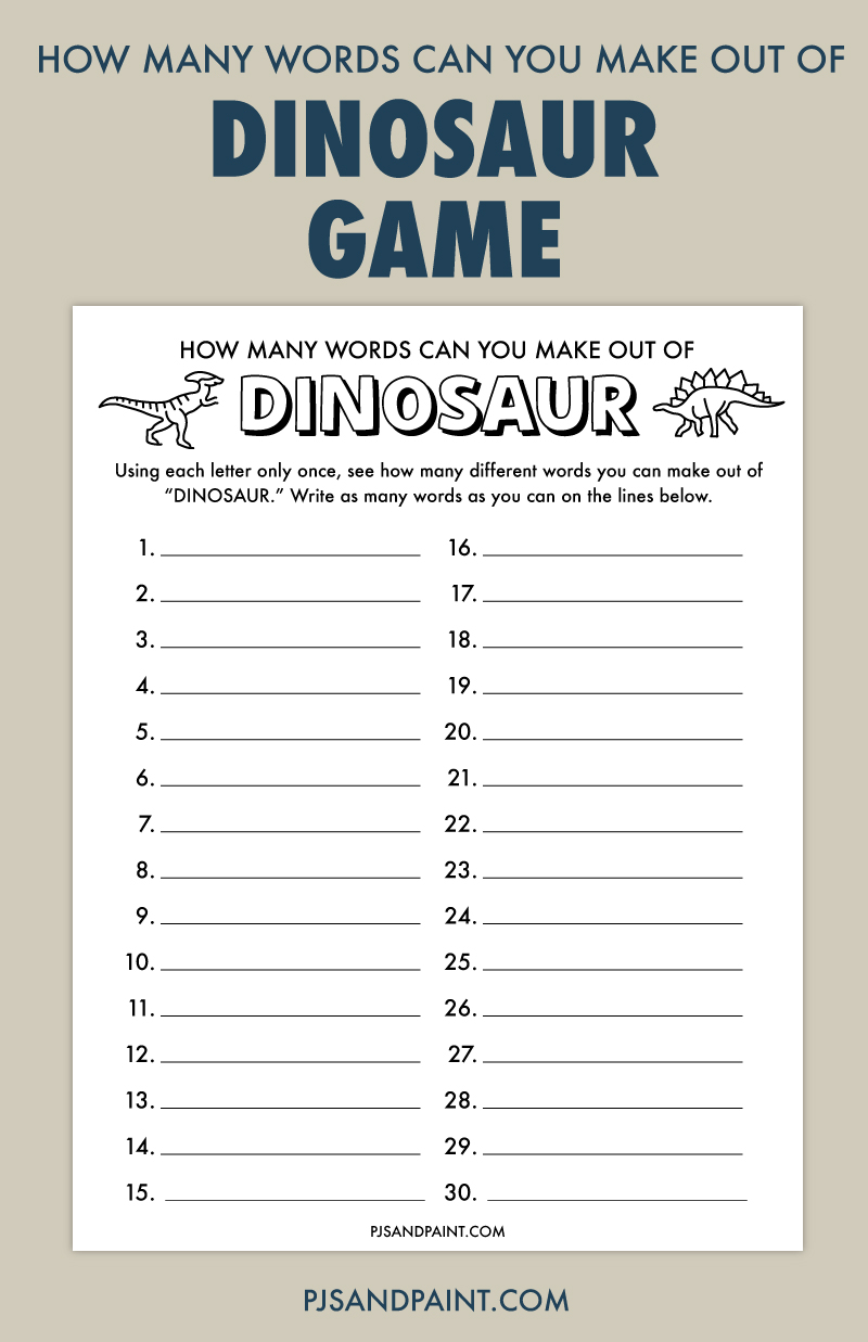 how many words dinosaur game