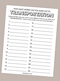 how many words transportation thumbnail