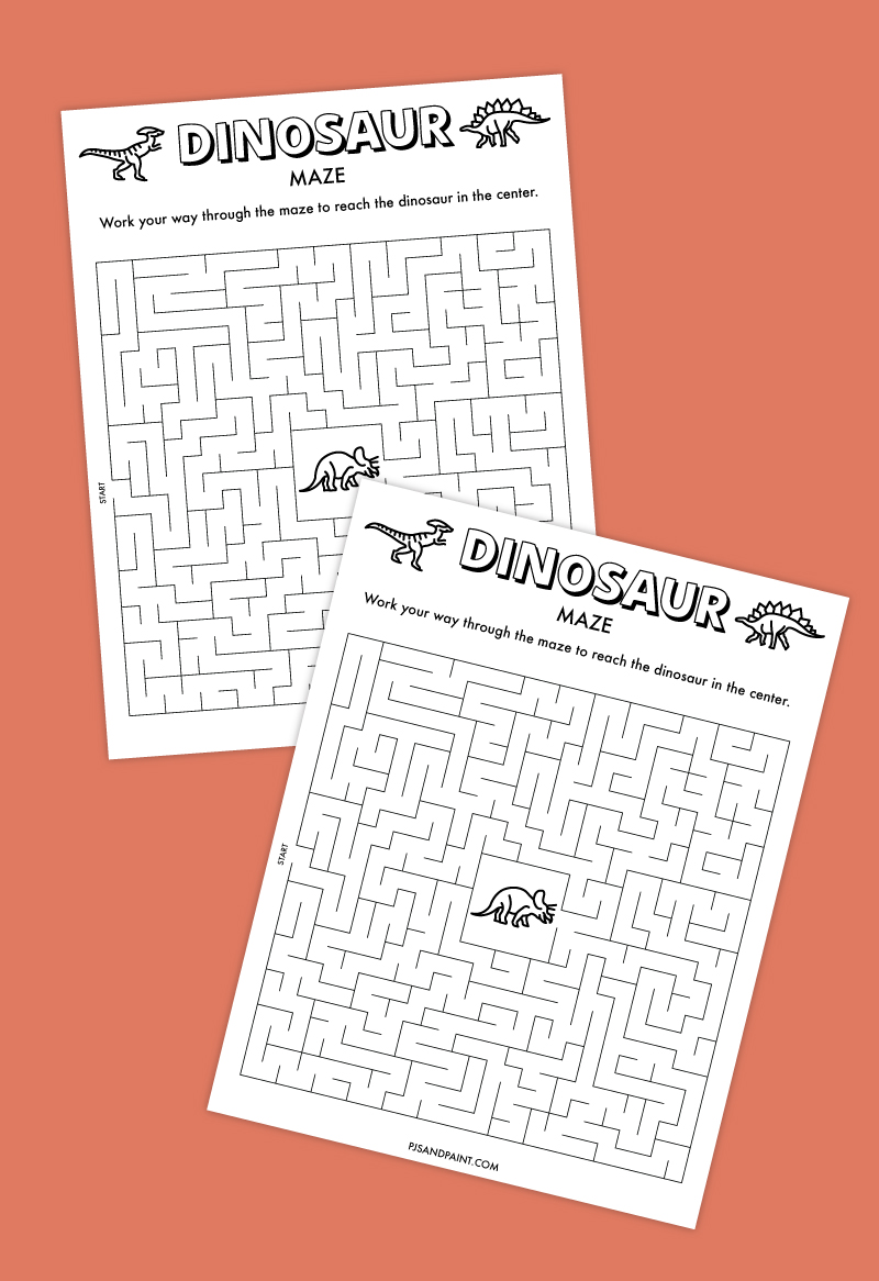 printable dinosaur maze