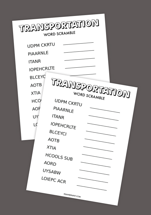 transportation word scramble thumbnail