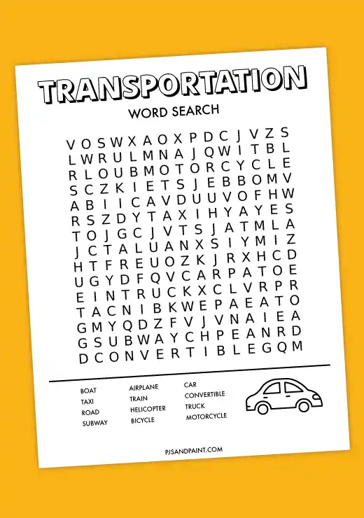 transportation word search thumbnail
