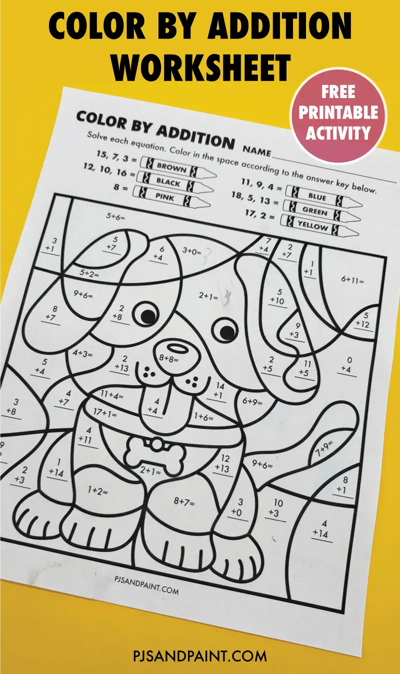 color by addition worksheet