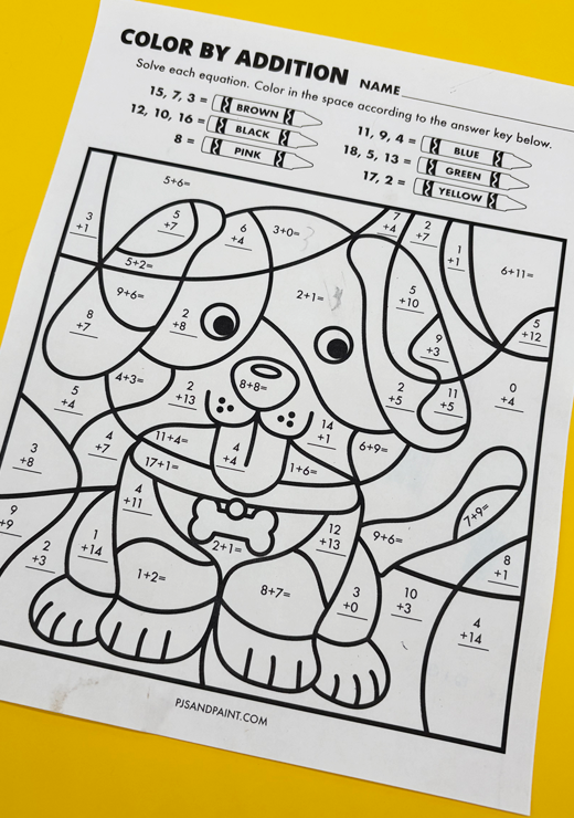 dog color by number thumbnail