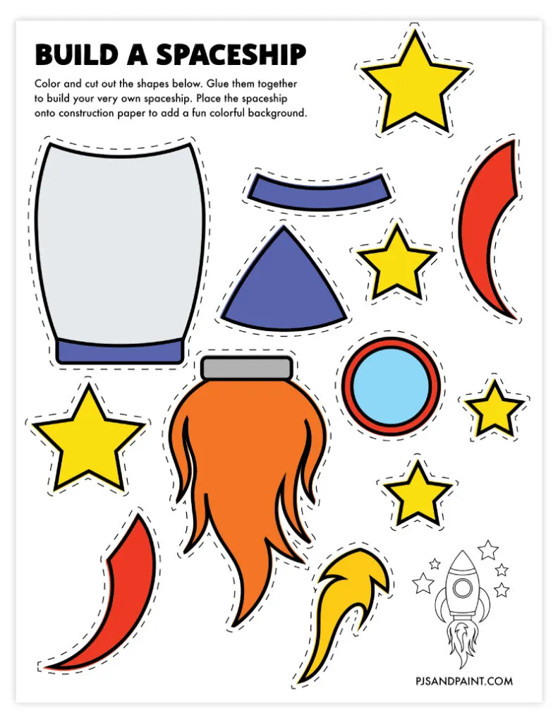 build a spaceship pjs and paint color