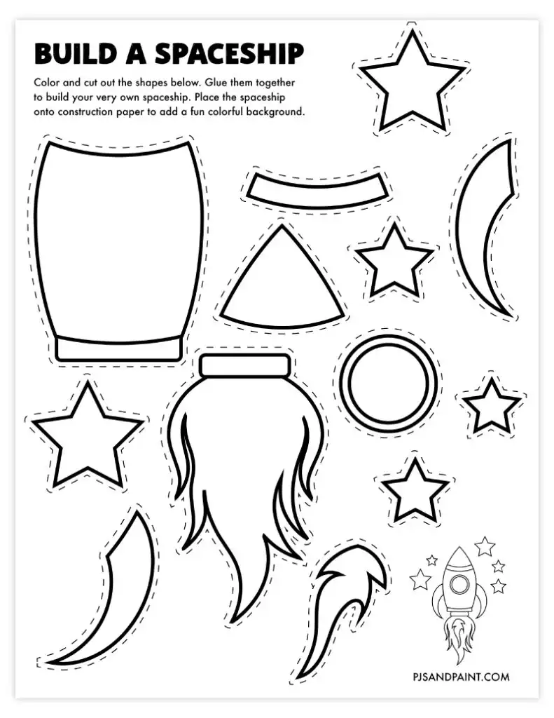build a spaceship pjs and paint