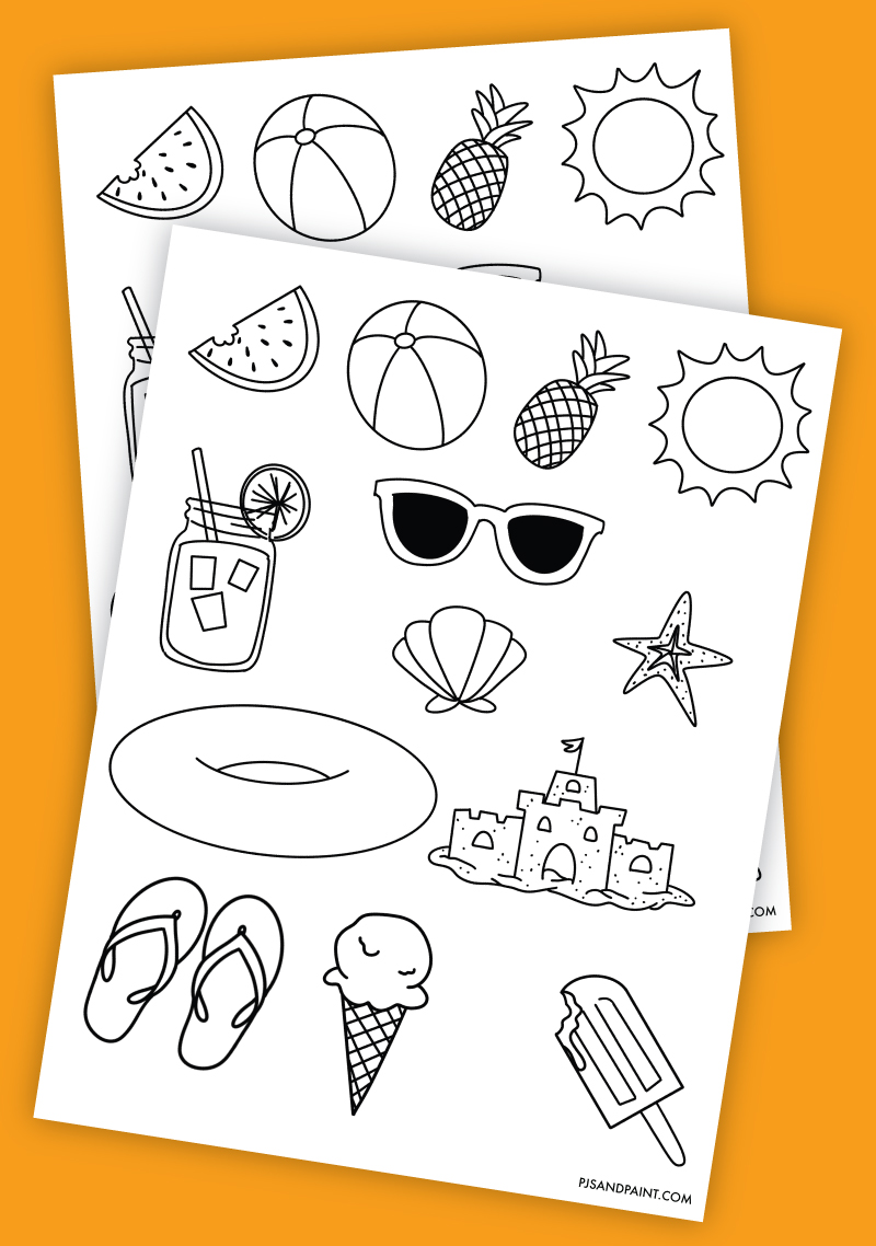 printable summer coloring page
