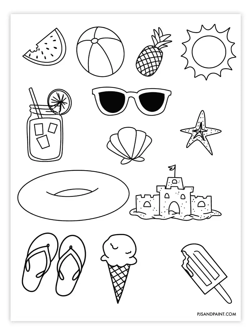 summer coloring page