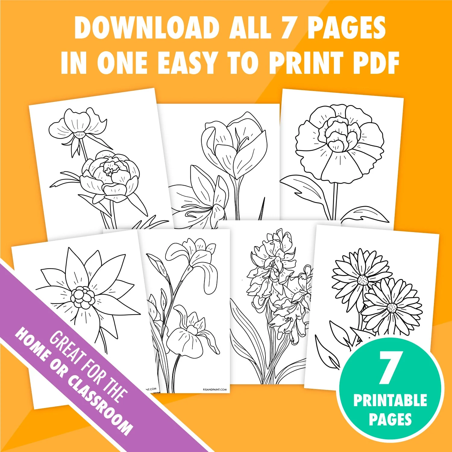 floral coloring page