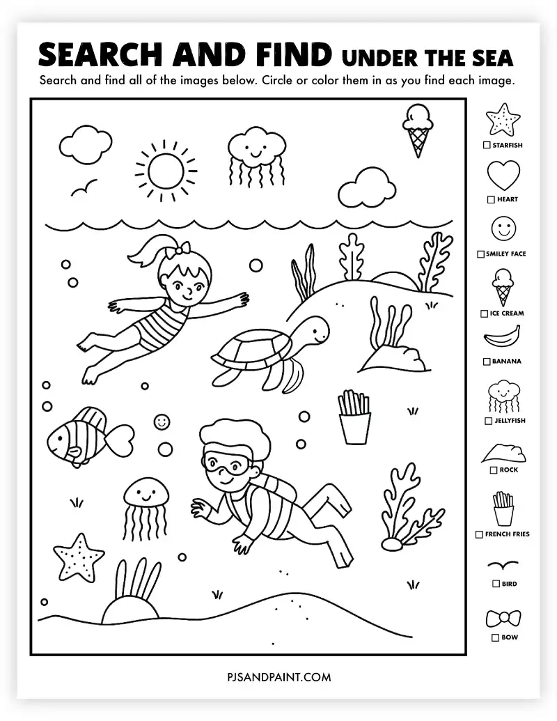 free printable ocean search and find