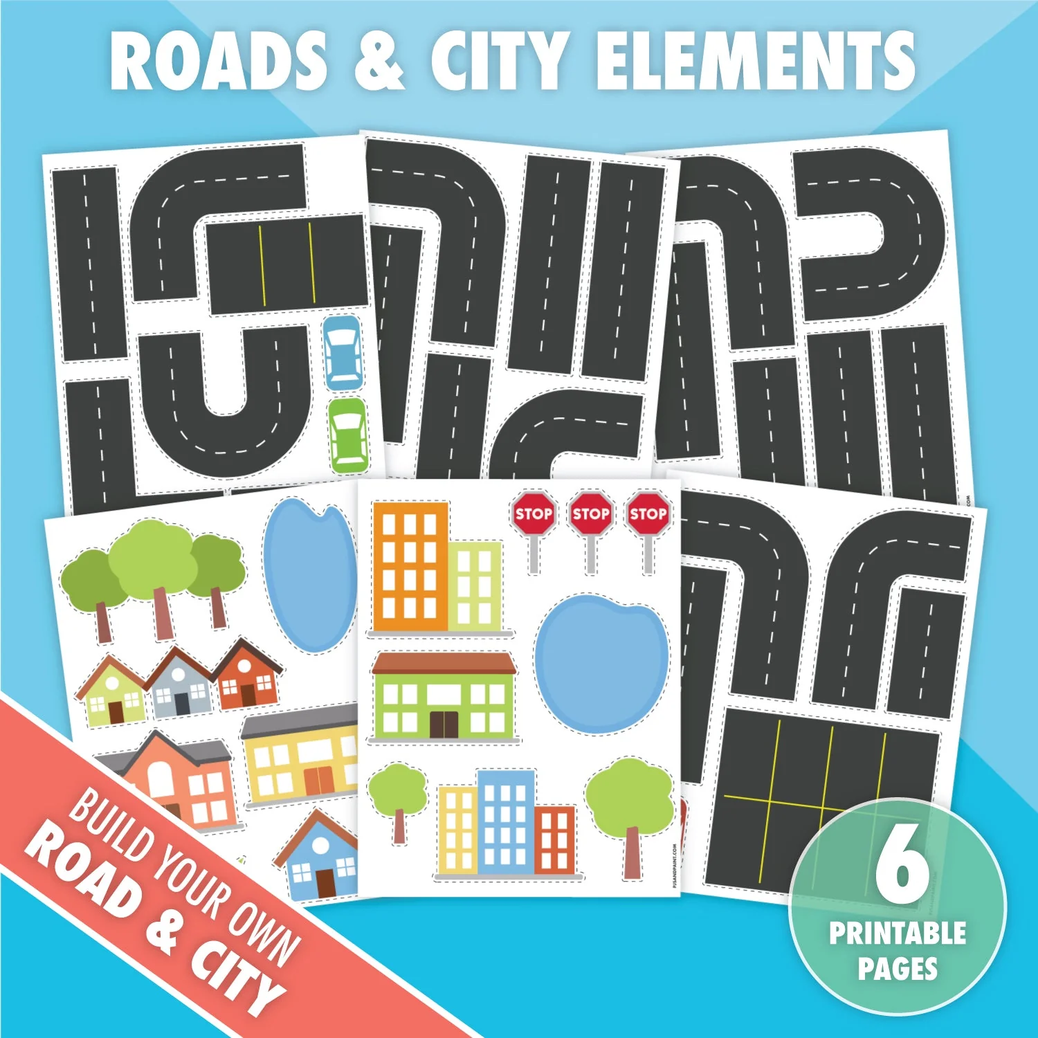 road template with city