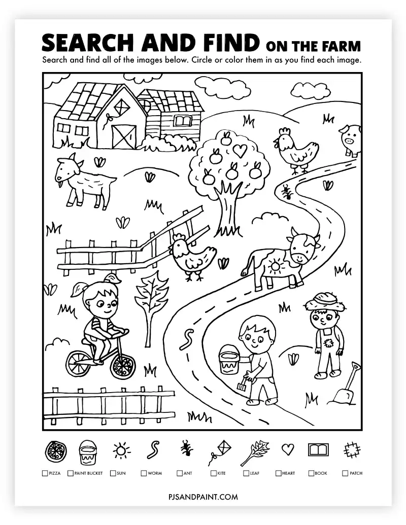 search and find on the farm