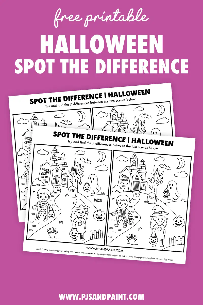 halloween spot the difference printable