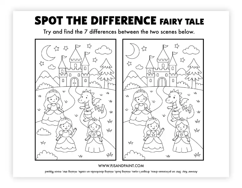 spot the difference fairy tale