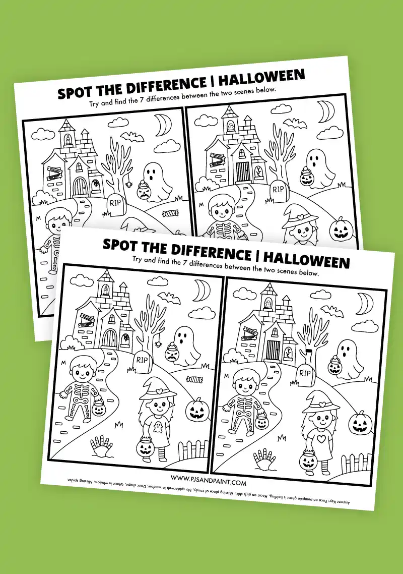 spot the diffference halloween game