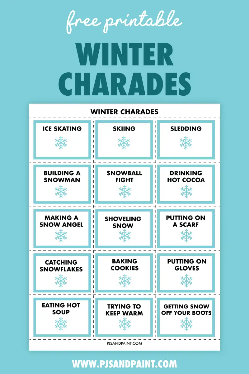 winter charades printable