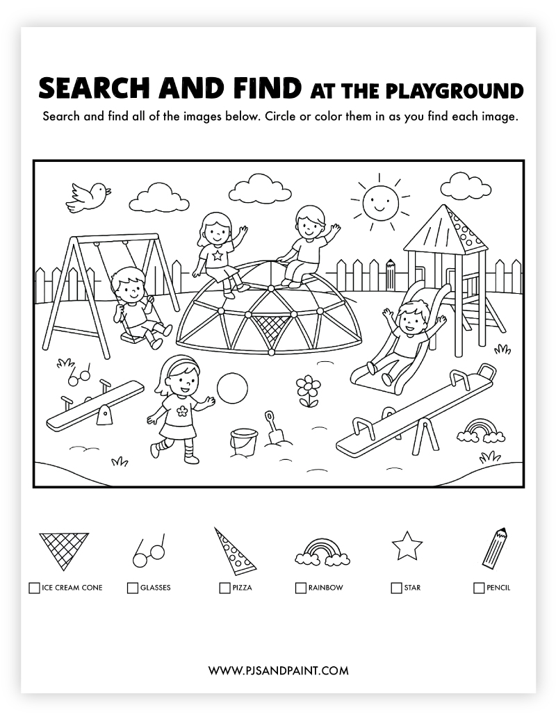 search and find at the playground